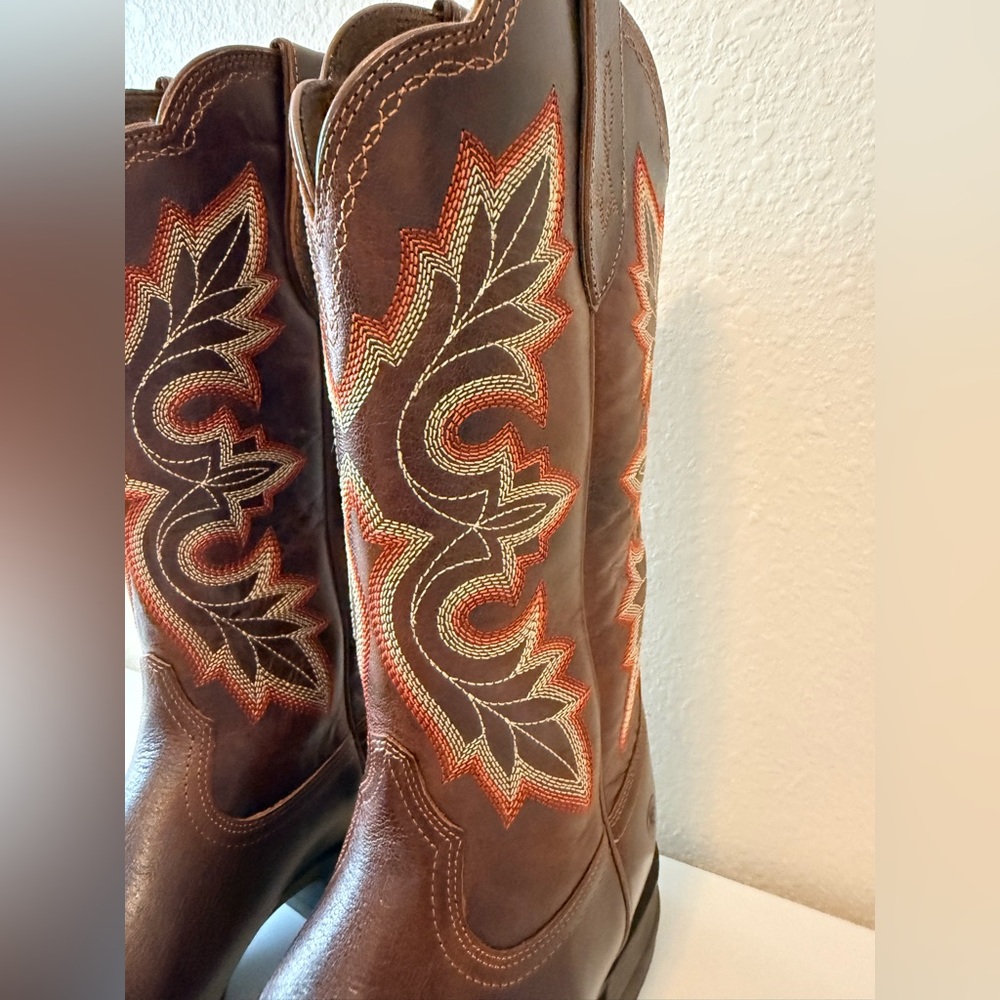 Ariat Breakout Western Boots Rustic Brown Leather Size 9 Like New - Picture 3 of 9
